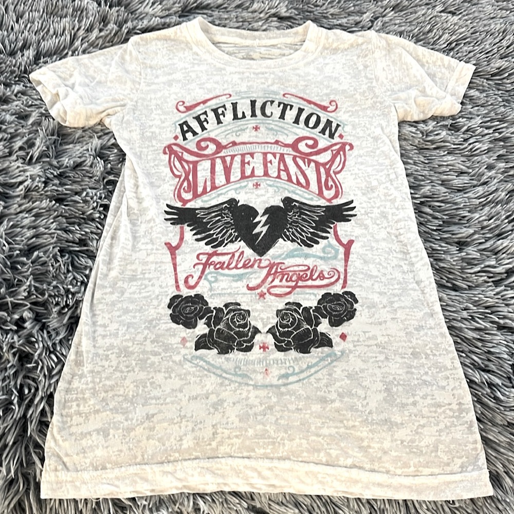 Women’s distressed Affliction top